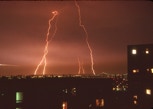 Lightning, nature's fury, over Queens, NY. Triborough Bridge.