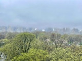 Low lying clouds obsure New York's Central Park South